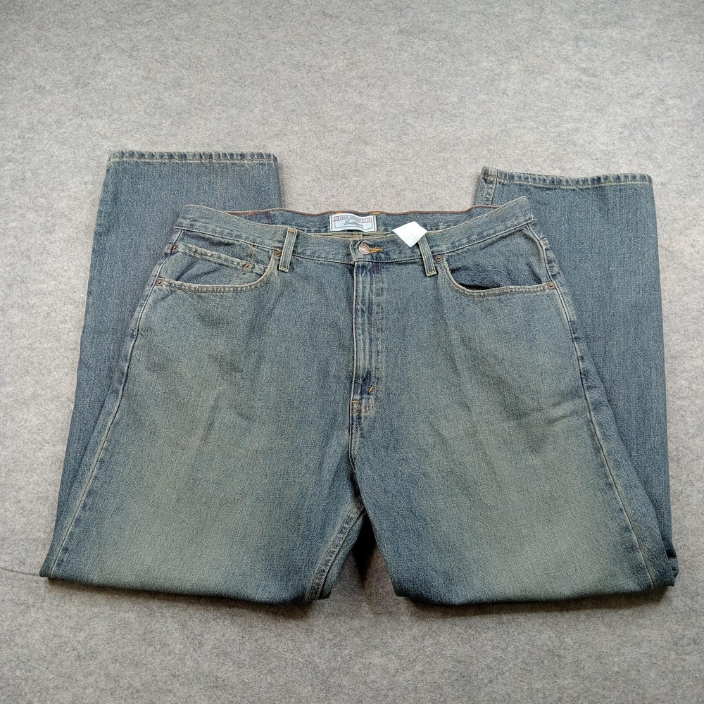 Levi Strauss Signature Jeans Mens 40x32 Blue‎ Loose Straight Denim Pants